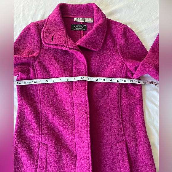 L.L. Bean with Bellandi Womens Coat Pink 100% Wool Made in Italy Fushia Gold XS - Picture 10 of 13